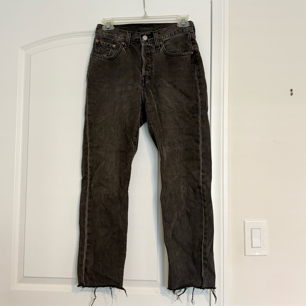 Levi's 501 High Rise Straight Cropped Jeans Womens 24x26 “Get Off My Cloud”